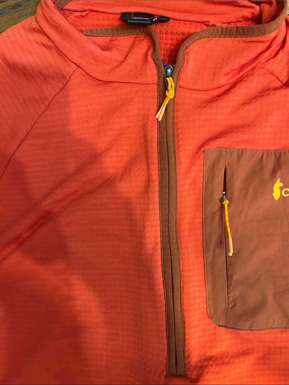 cotopaxi Orange and Brown Chest-Pocket Quarter-Zip Fleece - Picture 3 of 9